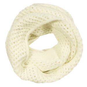 Solid Color Warm Winter Knit Infinity Scarf, Off White A 5863